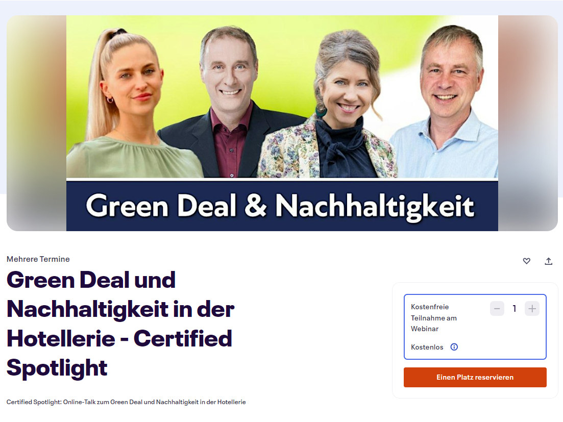 Erstes Bild von Kostenfreies Webinar für Hoteliers zum European Green Deal